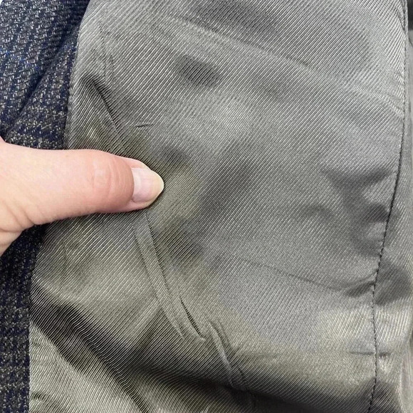 Andrew Fezza Plaid 3 Button Sport Coat Blazer Mens 40S Brown Lambswool - Picture 15 of 15